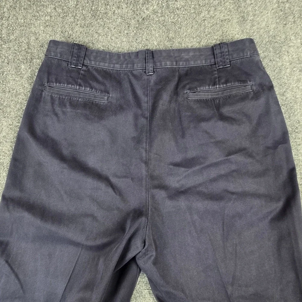 Hart Schaffner Marx Mens 36x30 Navy Blue Pima Cotton Flat Front Chino Pants